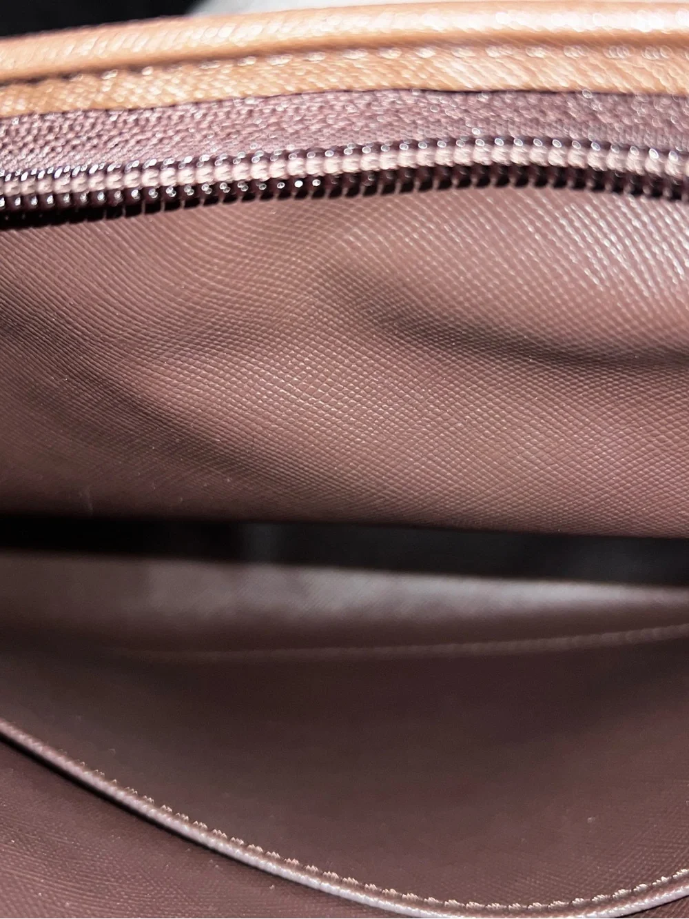 Burberry Brown Plaid Leather-Trim pouch